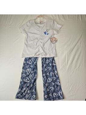 Real Love Girls 2pc Ruched Top & Heart Leggings Set NWT Size 7/8